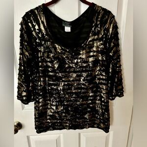 Black & Gold Sparkle Blouse